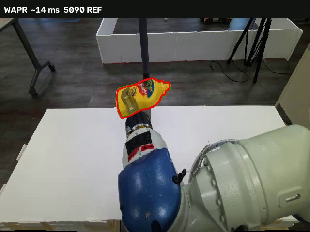 Saved tracking frame from YCBInEOAT mustard_easy_00_02, showing the mustard bottle